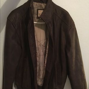 Jos a bank brown genuine leather bomber jacket.